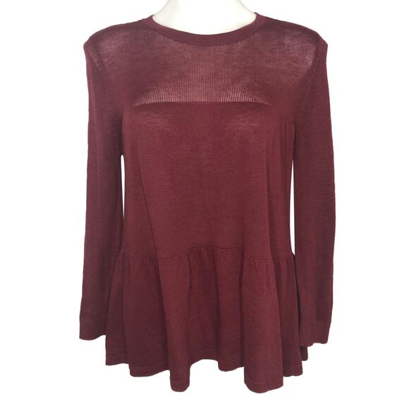 Halogen Burgundy Tiered Sweater - Size Medium - Picture 2 of 9